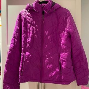 TEK GEAR WOMENS WINTER PACKABLE PUFFER JACKET PURPLE SIZE XL